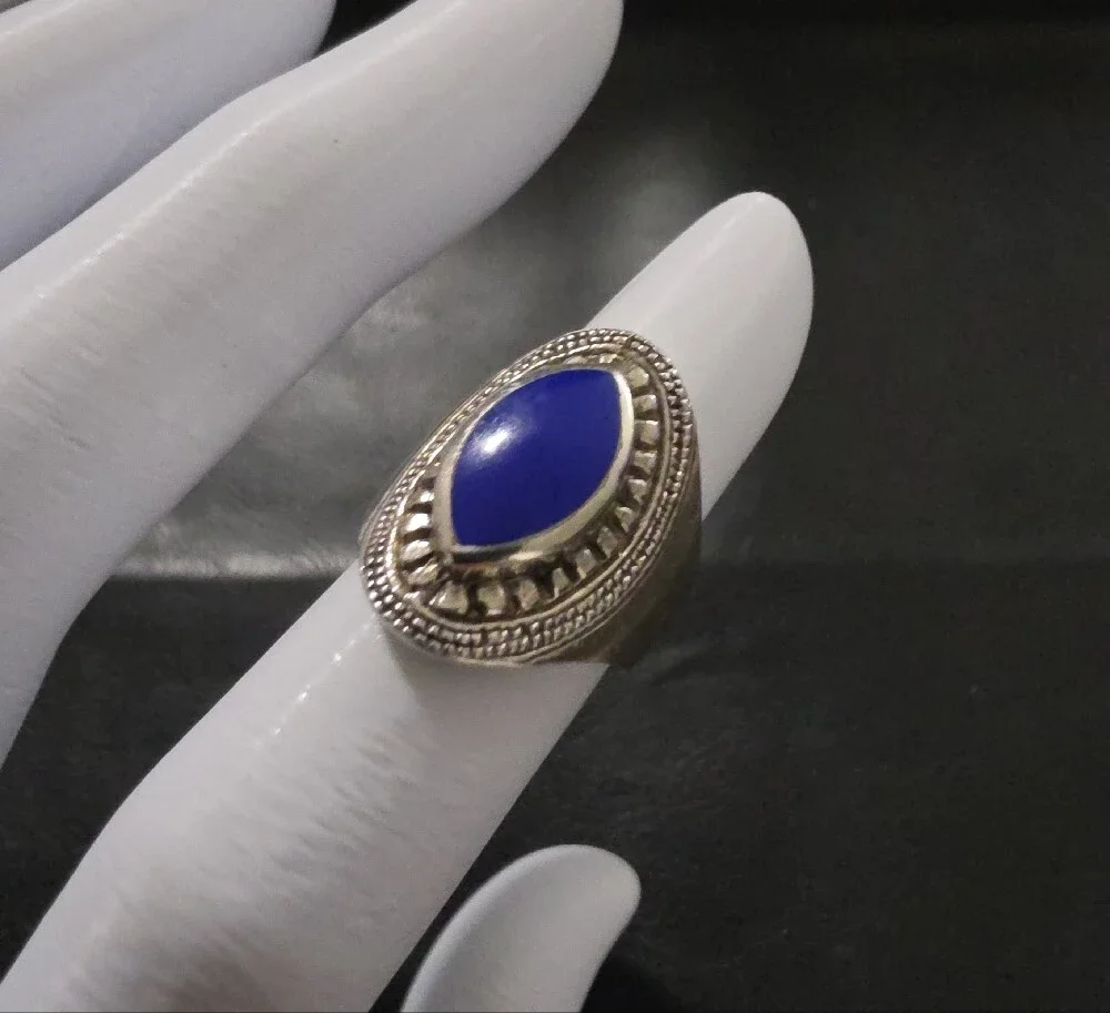 925 Blue Stone Signet Ring